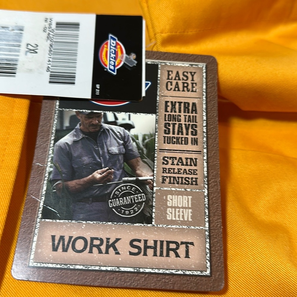 Dickies Burnt Orange Short Sleeve Stain Resistant Work Shirt 2XL NWT - Picture 11 of 14